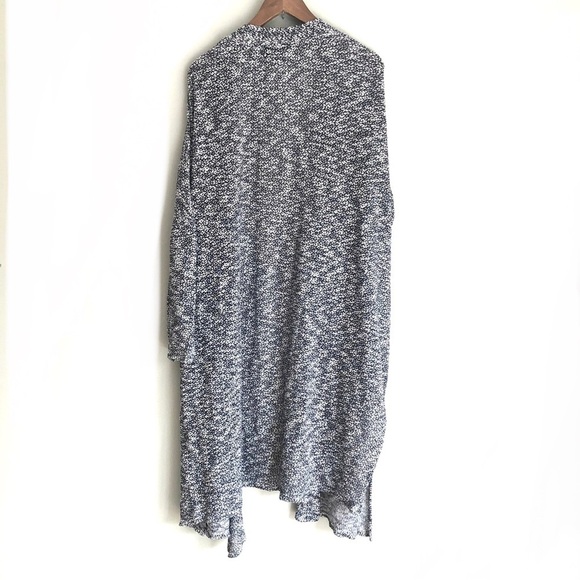 Lane Bryant Long Duster Sweater Open Front Loose Knit Cardigan Blue Marled - Picture 2 of 11